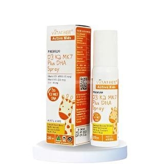 Chai xịt Premium D3 K2 MK7 Plus DHA Úc VITATREE 20ml, Bổ Sung Vitamin Cho Bé